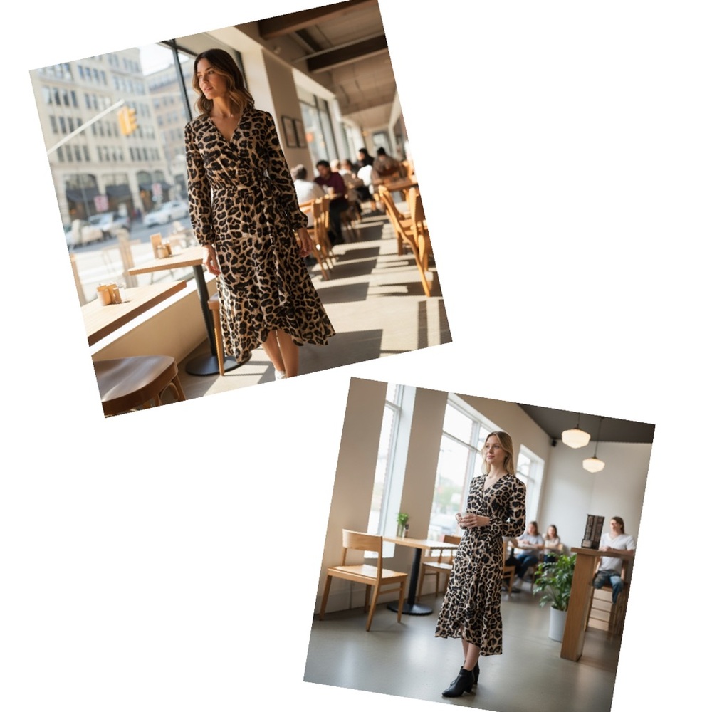 SHEIN Animal Print Midi Dress